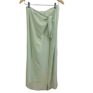 ANEMOS L green sage The Wrap long Skirt Sheer Yoryu Crinkle cover up flaws stain